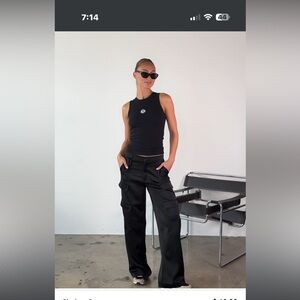 Noli Black Wide Leg Cargo Pants